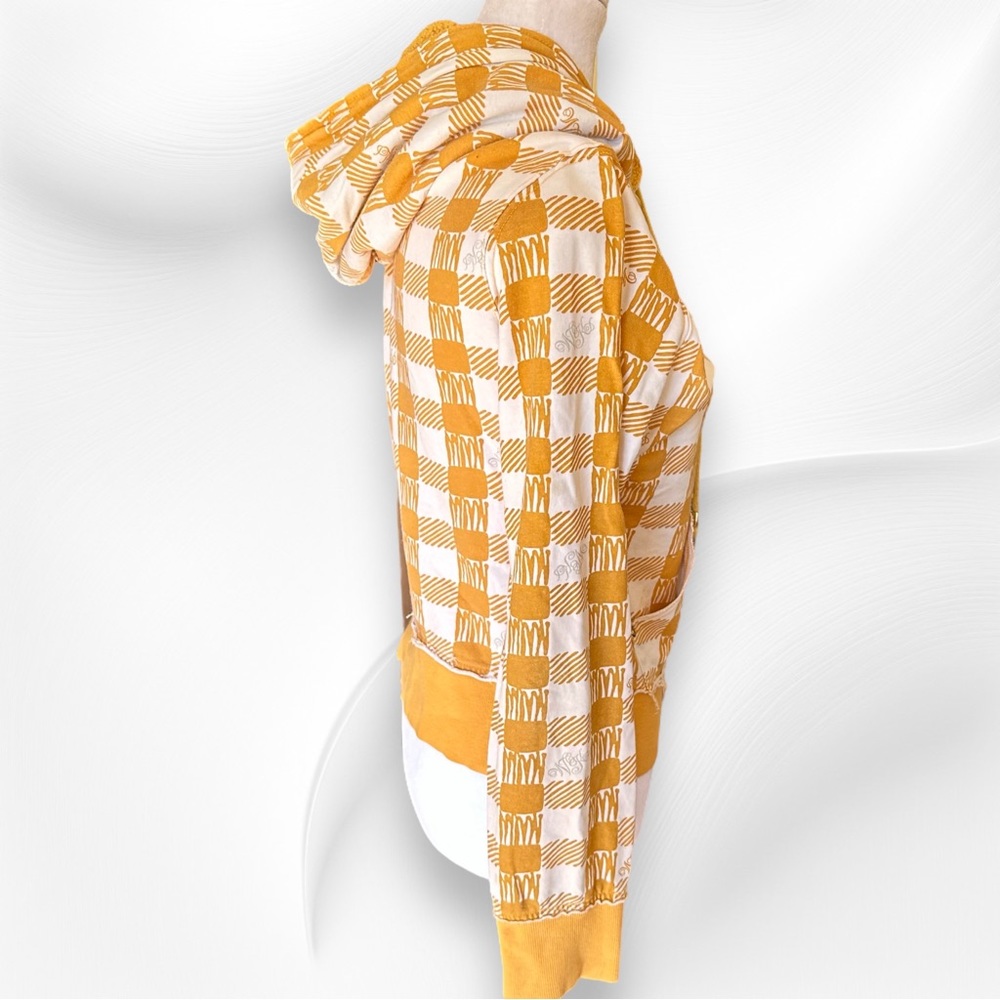 Y2K WCKD Wicked Yellow-Orange Plaid/Checkered Sweatshirt Size Large - Picture 6 of 12